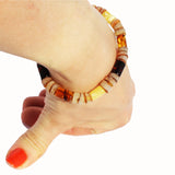 Beautiful Pattern Bracelets With Amber Disc Beads