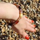 Beautiful Pattern Bracelets With Amber Disc Beads