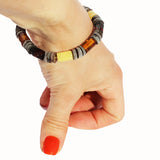Beautiful Pattern Bracelets With Amber Disc Beads