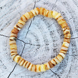 Unpolished Baltic Amber Bracelet - Discs