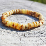 Unpolished Baltic Amber Bracelet - Discs