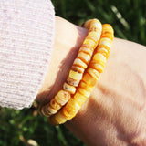 Unpolished Baltic Amber Bracelet - Discs