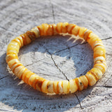 Unpolished Baltic Amber Bracelet - Discs