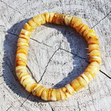 Unpolished Baltic Amber Bracelet - Discs