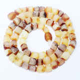 Unpolished Baltic Amber tube bead Necklace