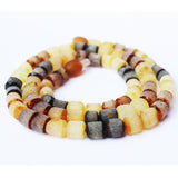 Unpolished Baltic Amber tube bead Necklace