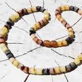 Unpolished Baltic Amber tube bead Necklace