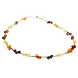 Two Wires Twisted With Genuine Baltic Amber Illusion Necklace