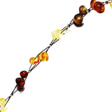 Two Wires Twisted With Genuine Baltic Amber Illusion Necklace