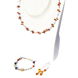 Two Wires Twisted With Genuine Baltic Amber Illusion Necklace