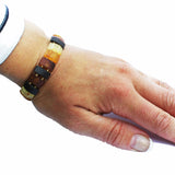Classic Rectangular Unpolished Baltic Amber Stretch Bracelet