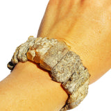 Unpolished Raw Grey-Honey Amber Bracelet
