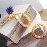 Unpolished Butterscotch or Grey Amber Bracelet