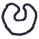 Unpolished Cherry Baltic Amber Disc Bead Necklace