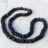 Unpolished Cherry Baltic Amber Disc Bead Necklace