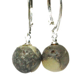 Unpolished Round Baltic Amber Earrings