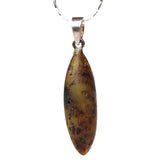 Unpolished Baltic Amber Pendant 'LEAF'