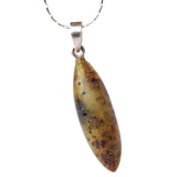 Unpolished Baltic Amber Pendant 'LEAF'