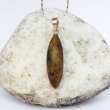 Unpolished Baltic Amber Pendant 'LEAF'