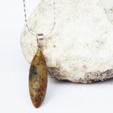 Unpolished Baltic Amber Pendant 'LEAF'