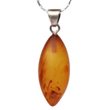 Unpolished Baltic Amber Pendant 'LEAF'