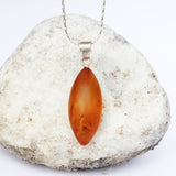 Unpolished Baltic Amber Pendant 'LEAF'