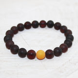 Unpolished Black Cherry & Unpolished Butterscotch Bead Bracelet