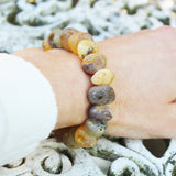 Unpolished Baltic Amber Bracelet Autumn Colours
