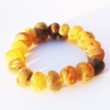 Unpolished Baltic Amber Bracelet Autumn Colours