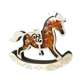 Amber and Wood Decoration - Rocking Horse